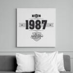 printfashion born-in-1987-(dark&lightgrey) - Vászonkép - Fehér (6622582)