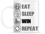printfashion Eat, sleep, win, repeat - Bögre - Fehér (15560139)