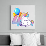 printfashion Unikornis szülinap! - Vászonkép - Fehér (6633025)