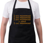 printfashion I hate programming! - Kötény - Fekete (7241154)