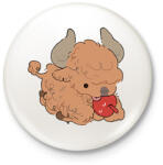 printfashion Bika - Kitűző, hűtőmágnes - Fehér (13934513)