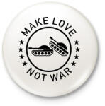 printfashion Make love, not war - Kitűző, hűtőmágnes - Fehér (3078804)