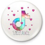 printfashion Tiktok szivecskékkel - Kitűző, hűtőmágnes - Fehér (4595917)