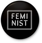 printfashion Feminist (white) - Kitűző, hűtőmágnes - Fekete (8534962)