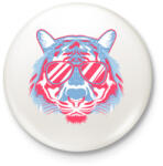 printfashion Vagány tigris - Kitűző, hűtőmágnes - Fehér (3090371)
