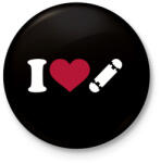 printfashion I love skate - Kitűző, hűtőmágnes - Fekete (3102648)