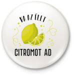 printfashion Ital páros - Citrom - Kitűző, hűtőmágnes - Fehér (6997487)