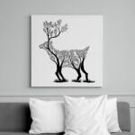 printfashion Szarvas fa - Vászonkép - Fehér (6620527)