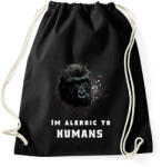 printfashion IM ALERGIC TO HUMANS - Sportzsák, Tornazsák - Fekete (1712460)