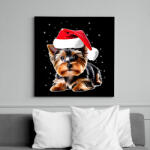 printfashion Yorkie kutyus a hóban - Vászonkép - Fekete (15214816)