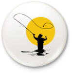 printfashion Horgászok ásza - Kitűző, hűtőmágnes - Fehér (3088241)