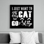 printfashion I just want to pet my cat and go to sleep - Vászonkép - Fekete (16407374)