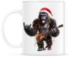 printfashion Vicces karácsonyi gitáros rocker party gorilla - Bögre - Fehér (15256161)