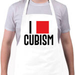 printfashion I love cubism - Kötény - Fehér (6732700)