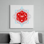 printfashion Sci-Fi D20 (Piros-Kék) - Vászonkép - Fehér (6632187)