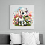 printfashion Legelésző fehér póni - Vászonkép - Fehér (15899809)