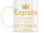 printfashion A legendák októberben születnek - Bögre - Fehér (789804)