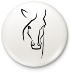 printfashion Horse face - Kitűző, hűtőmágnes - Fehér (3090413)