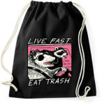printfashion Live fast, eat trash - Sportzsák, Tornazsák - Fekete (16019316)