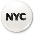 printfashion NYC - Kitűző, hűtőmágnes - Fehér (3074769)