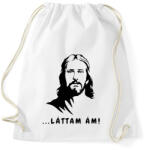 printfashion láttam ám! - Vicces Jézus feliratos minta - Sportzsák, Tornazsák - Fehér (12034025)