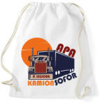 printfashion Apa a legjobb kamionsofőr - Sportzsák, Tornazsák - Fehér (6549017)