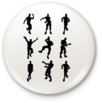 printfashion Fortnite Emotes /Black/ - Kitűző, hűtőmágnes - Fehér (3079044)