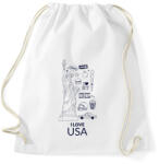printfashion I LOVE USA - Sportzsák, Tornazsák - Fehér (10650794)