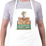 printfashion Föld körüli utazás - Bőröndök - Kötény - Fehér (6867765)