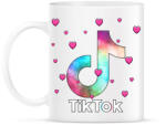 printfashion Tiktok szivecskékkel - Bögre - Fehér (4595898)