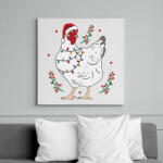 printfashion Karácsonyi csirke - Vászonkép - Fehér (6638896)
