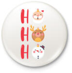 printfashion Ho ho ho - Kitűző, hűtőmágnes - Fehér (5640308)