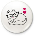 printfashion Szeretem a cicám - Kitűző, hűtőmágnes - Fehér (3074638)
