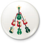 printfashion Gitár karácsonyfa - Kitűző, hűtőmágnes - Fehér (14709214)