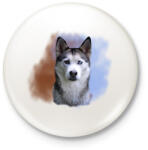 printfashion husky-portré - Kitűző, hűtőmágnes - Fehér (3080710)