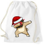 printfashion Dabbing mopsz mikulás - Sportzsák, Tornazsák - Fehér (1093284)