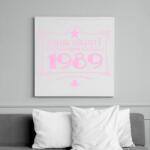 printfashion csillag-1989-pink - Vászonkép - Fehér (6623094)