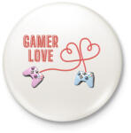 printfashion Gamer Love - Kitűző, hűtőmágnes - Fehér (14032760)