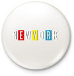 printfashion New York - Kitűző, hűtőmágnes - Fehér (11381830)