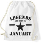 printfashion Legends are born in january - Sportzsák, Tornazsák - Fehér (5170575)