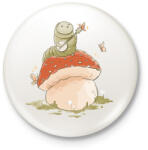 printfashion Hernyó gombán - Kitűző, hűtőmágnes - Fehér (11746643)