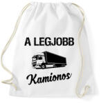 printfashion A legjobb kamionos - Sportzsák, Tornazsák - Fehér (1006975)