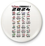 printfashion Formula 1 - 2024 versenynaptár (fekete) - Kitűző, hűtőmágnes - Fehér (14432456)