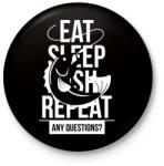 printfashion Enni, aludni, pecázni - Kitűző, hűtőmágnes - Fekete (3092498)