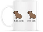 printfashion Capybara - Before coffee after coffee - Bögre - Fehér (13407838)