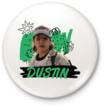 printfashion Dustin - Stranger Things - Kitűző, hűtőmágnes - Fehér (11606821)