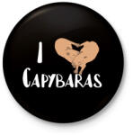 printfashion I love capybara - Kitűző, hűtőmágnes - Fekete (13723516)