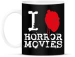 printfashion I love horror movies - Bögre - Fekete (16783852)