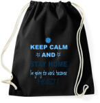 printfashion KEEP CALM AND STAY HOME - Sportzsák, Tornazsák - Fekete (2476870)