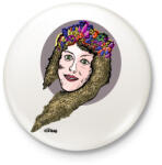 printfashion Flowers In Hair - Kitűző, hűtőmágnes - Fehér (3079029)